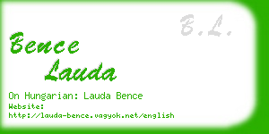 bence lauda business card
